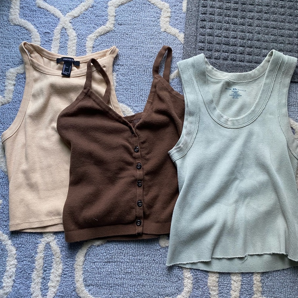 bundle of tank tops: brandy, john galt, forever 21